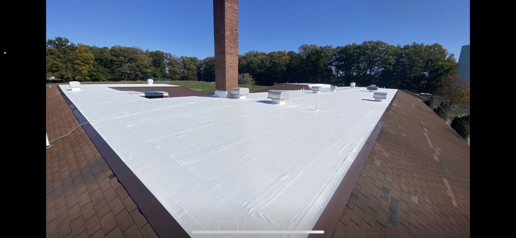 New flat roof with chimney